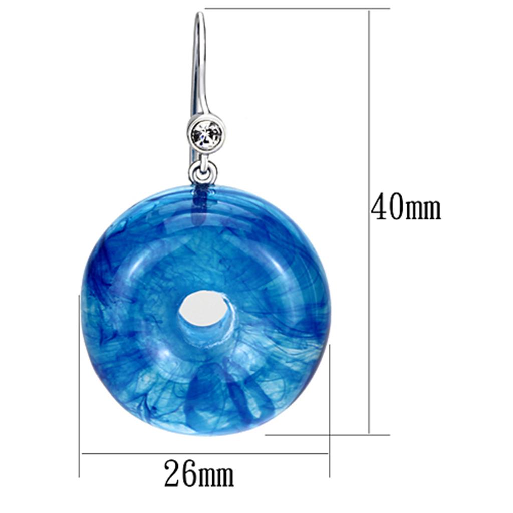 VL069 - IP rhodium (PVD) Brass Earrings with Synthetic Synthetic Stone